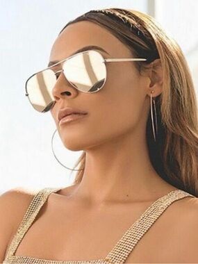 Quay Australia Gold Mirrored Aviator Sunglasses